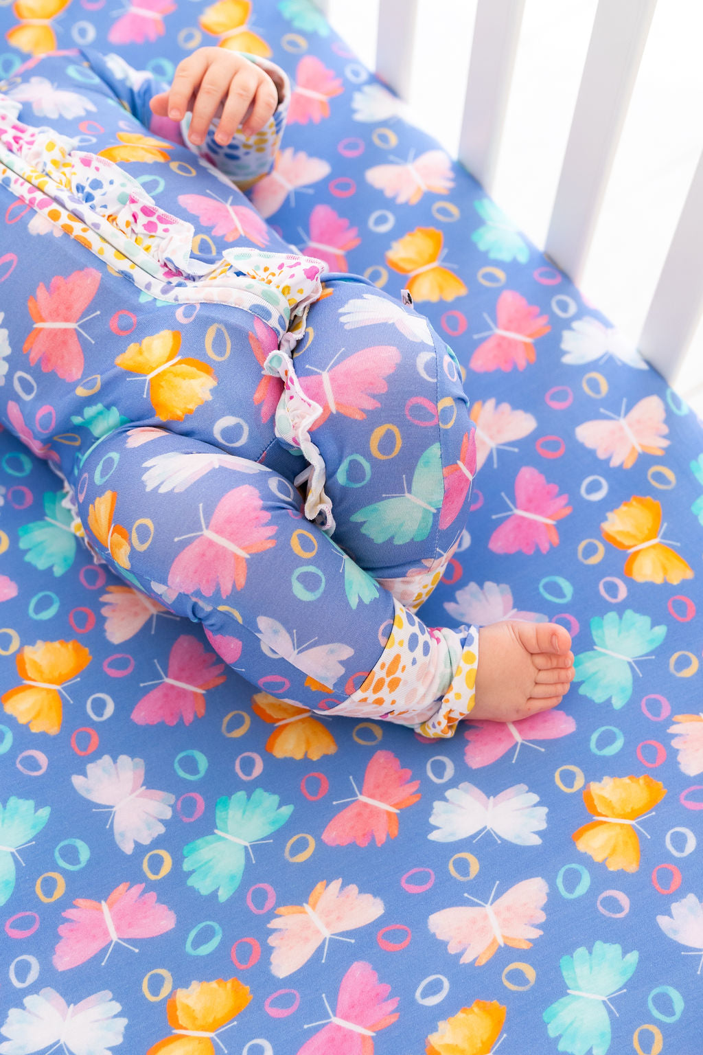 Korrie Butterflies Bamboo Ruffle Convertible Footie (2T-4T)