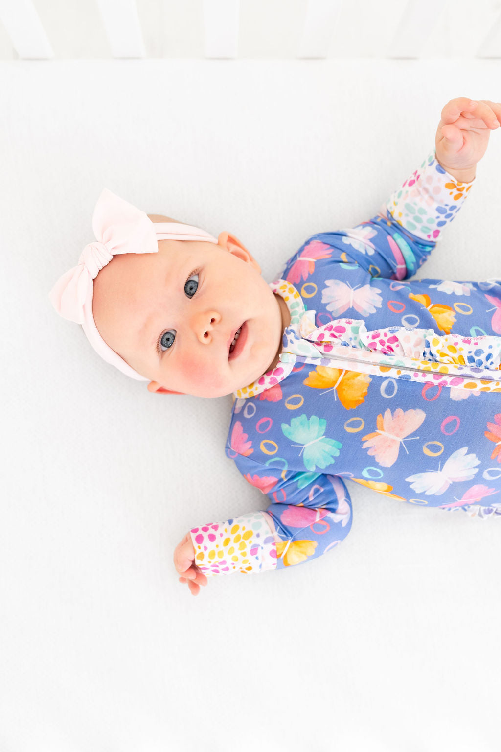 Korrie Butterflies Bamboo Ruffle Convertible Footie (2T-4T)