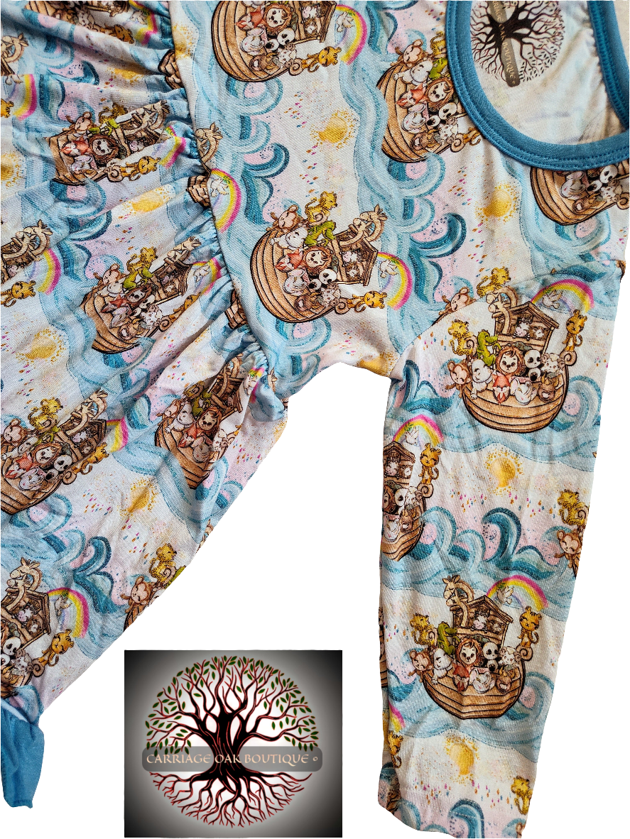 Noah's Ark Bamboo & Lace Long Sleeve Twirler Dress