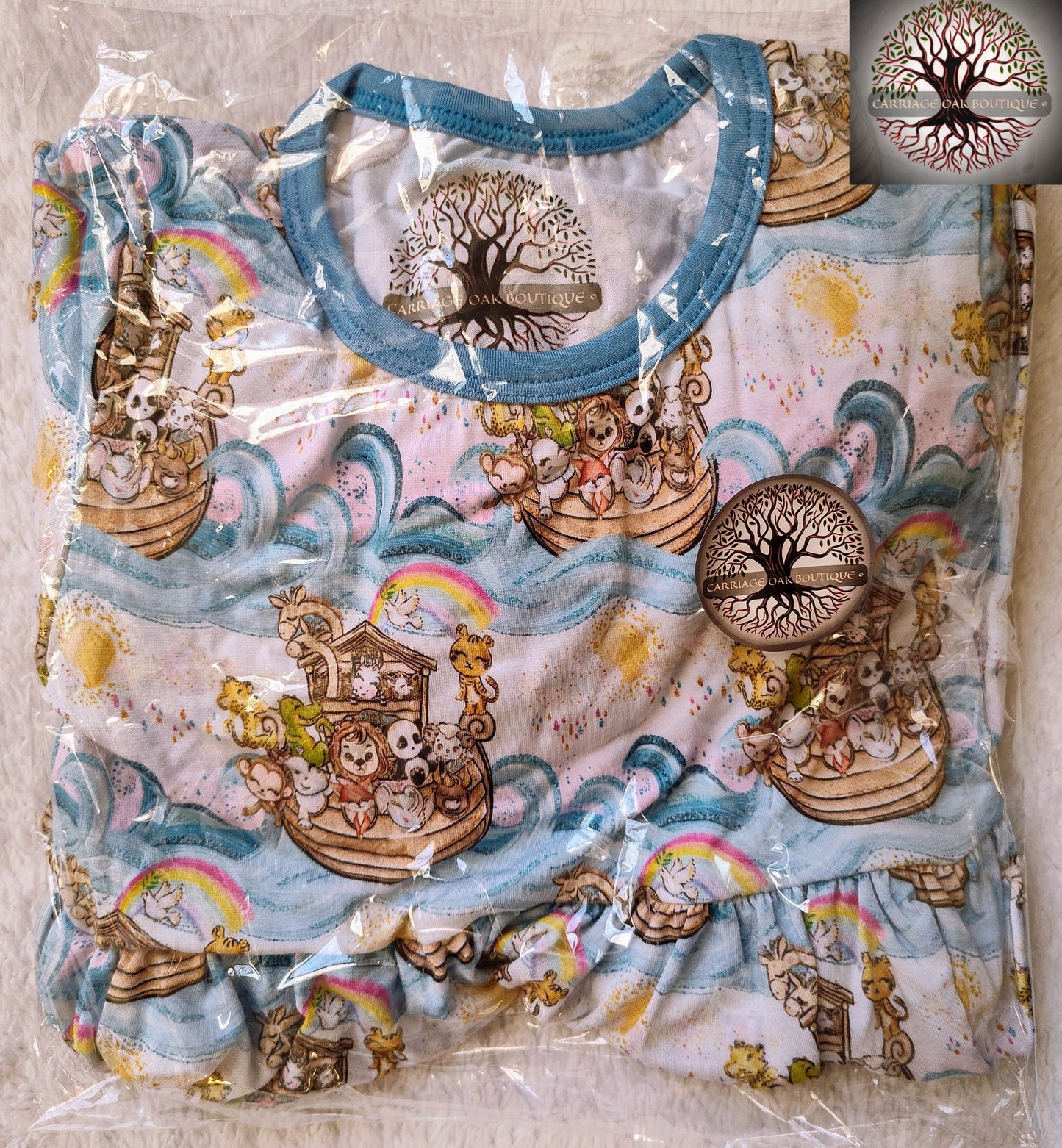 Noah's Ark Bamboo & Lace Long Sleeve Twirler Dress
