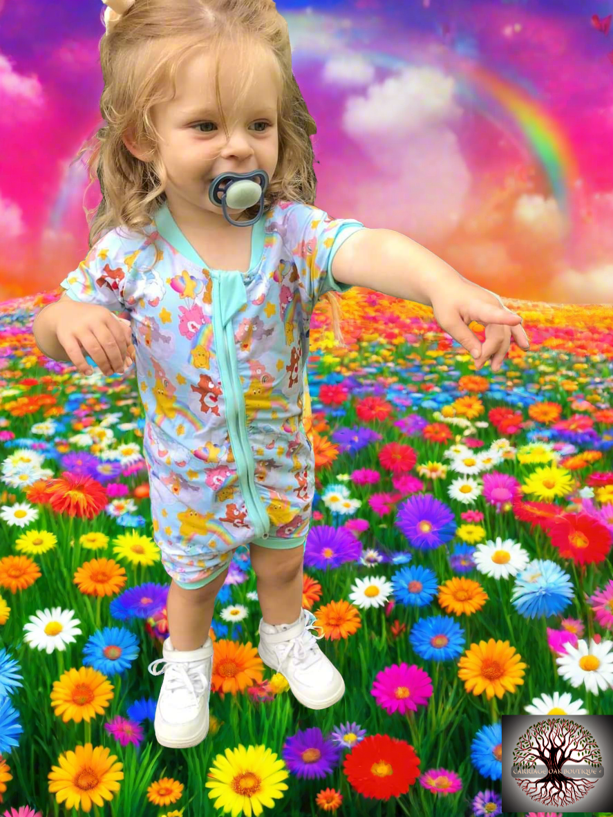 Exclusively Hand Drawn "Care Bears" Bamboo Shortie Zippy