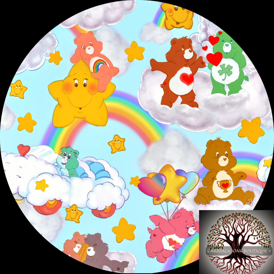 Exclusively Hand Drawn "Care Bears" Bamboo Shortie Zippy