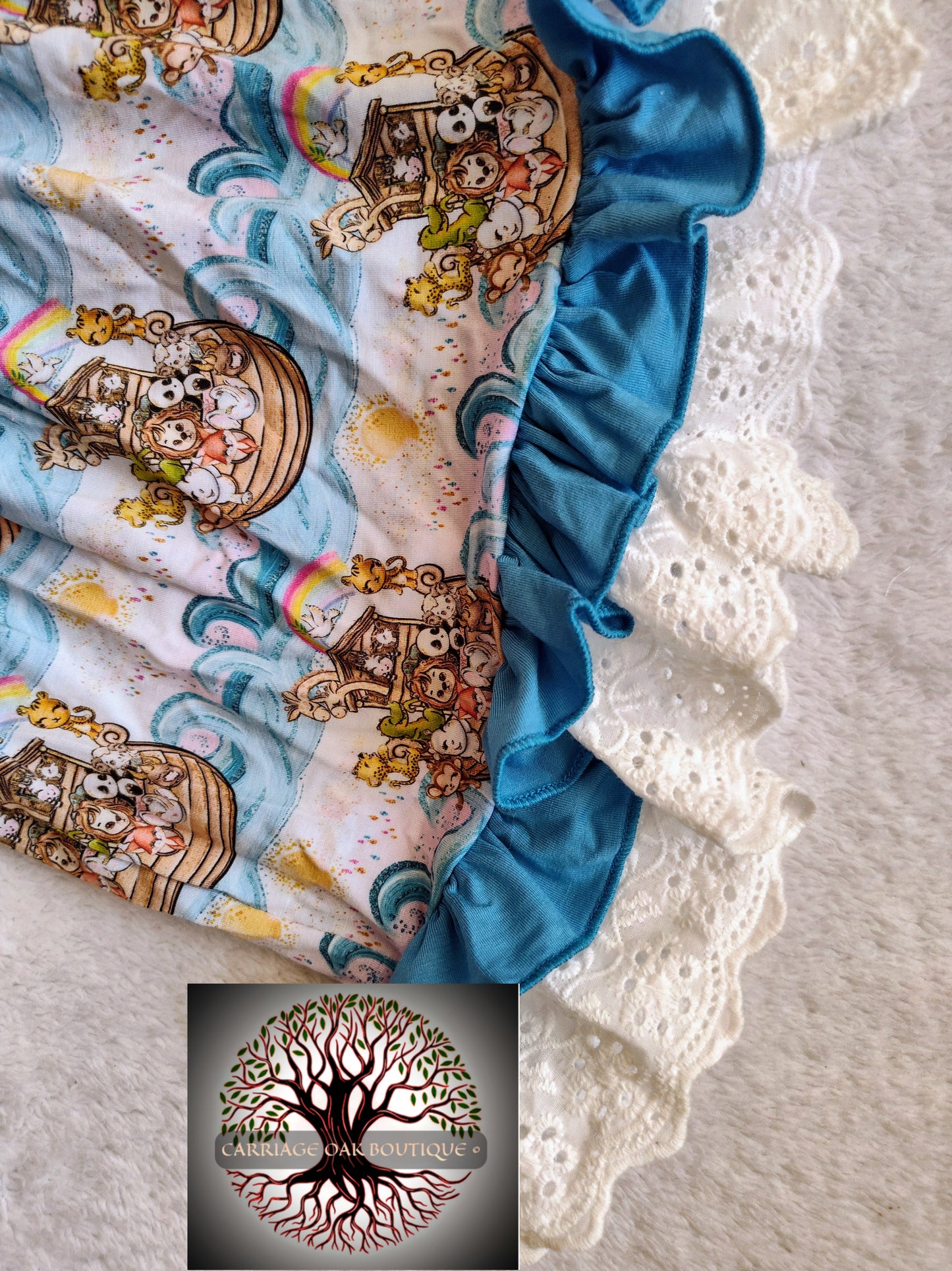 Noah's Ark Bamboo & Lace Long Sleeve Twirler Dress