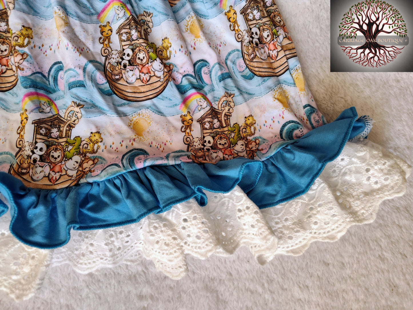 Noah's Ark Bamboo & Lace Long Sleeve Twirler Dress