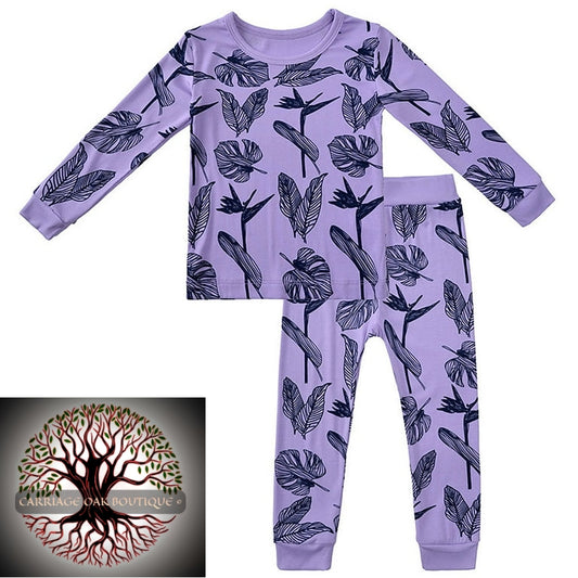 Lavender 🪻 Floral Two-piece Long Sleeve Bamboo pajama sets